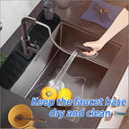 24 Inch Black Durable Faucet Mat, Silicone Kitchen Sink Splash Guard Behind - Image 5