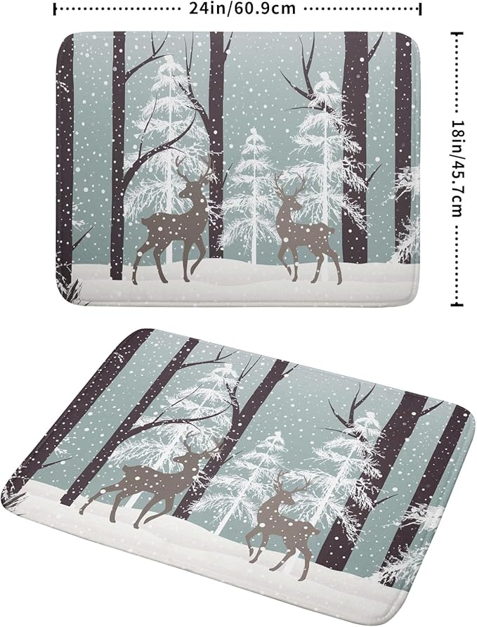 Winter Wildlife Deer Dish Drying Mat - Image 2