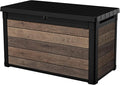 Keter Walnut 100 Gallon Resin Deck Box-Organization and Storage for Patio Furniture Outdoor Cushions, Throw Pillows, Garden Tools and Pool Toys by Keter