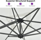 PURPLE LEAF 10 Feet Patio Umbrella with Base Outdoor Cantilever Square Umbrella Aluminum Offset Umbrella with 360-degree Rotation for Garden Deck Pool Patio White - Image 3