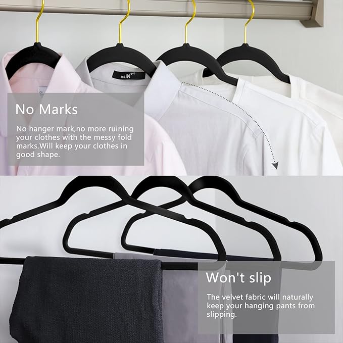 MIZGI Premium Velvet Hangers Pack 30 Pcs Heavyduty - Image 2