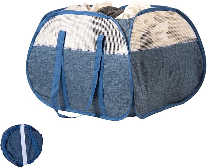 Collapsible Laundry Basket, 90L Foldable Pop-up Laundry Hamper by HEDONLEE