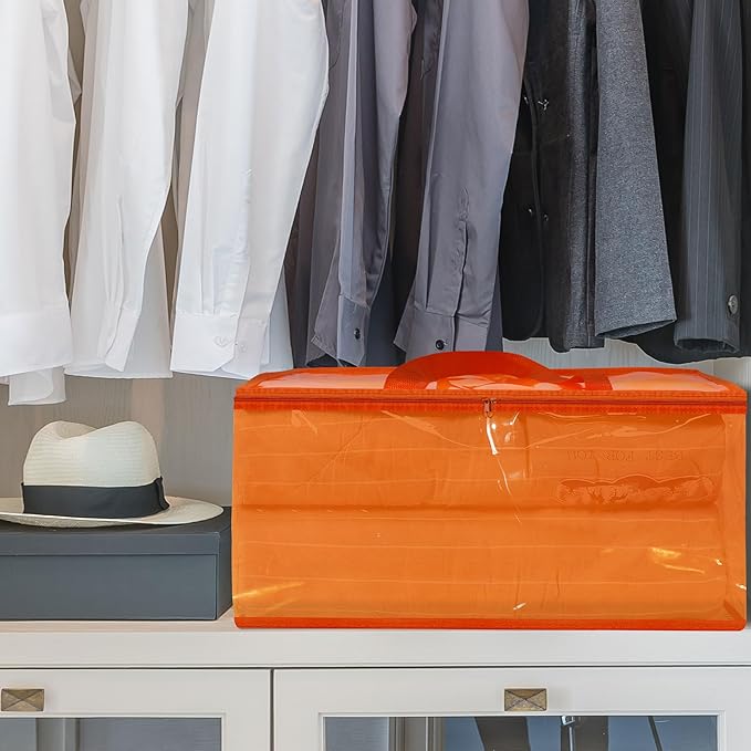 Vieshful Orange 40L Clear Clothes Storage Bag Colorful Clothes Organizer - Image 6