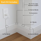 D-Line Half Round Cord Hider, Patented Cable Cover, Hide TV Wall Mount Wires - Image 2