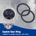 RQYEKDO 2PC Kitchen Sink Strainer Gasket Seal Rings, Fits Standard 3-1/2 inch - Image 5