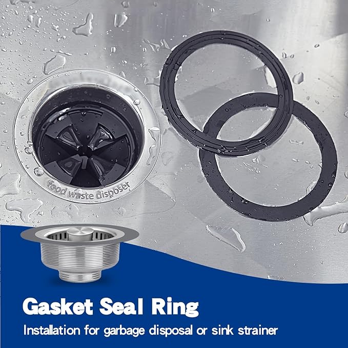 RQYEKDO 2PC Kitchen Sink Strainer Gasket Seal Rings， Fits Standard 3-1/2 inch - Image 5