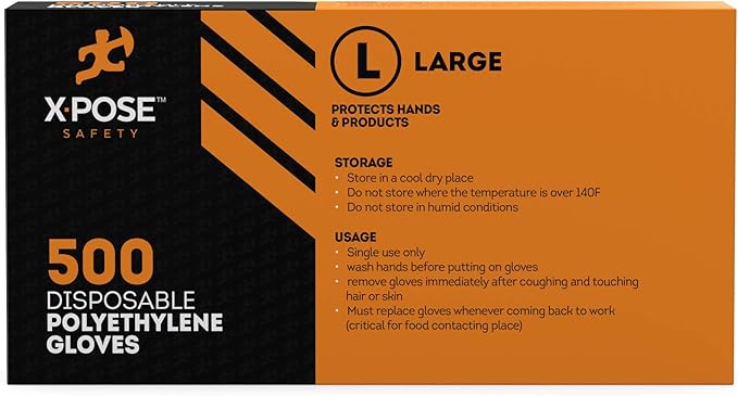 Xpose Safety Clear Disposable Poly Gloves - Image 3