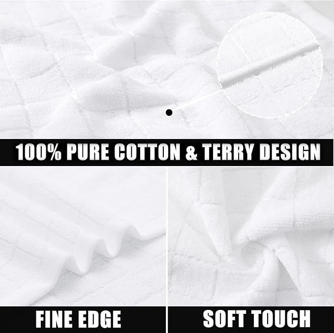 Mordimy 100% Cotton Terry Cloth Dish Cloths, Soft and Absorbent Checkered Dish - Image 2