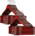 Casafield - 40 Cherry Wooden Suit Hangers - Premium Lotus Wood by Casafield