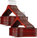 Casafield - 40 Cherry Wooden Suit Hangers - Premium Lotus Wood by Casafield