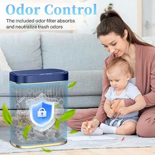Bathroom Small Trash Can with Automatic Touchless Lid, 2.6 Gallon Smart Garbage - Image 4