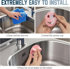 Stainless Steel Smiley Face Sponge Holder, Kitchen Accessories Decor - Image 3