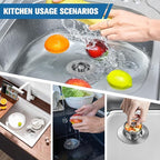 Sink Drain Strainer Kitchen Sink Drain Strainer&Sink Stopper, Stainless Steel - Image 3