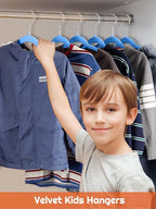 HOUSE DAY 14 Inch Kids Velvet Hangers 50 Pack, Durable Big Kids Hanger - Image 2