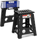 ACSTEP Folding Step Stool 16 Inch Heavy Duty Step Stool Foldable for Adults and Kids, Collapsible Stepping Stool with Handle, Non Slip Folding Stools for Kitchen Hold Up to 400lbs (Black 1PC) by ACSTEP