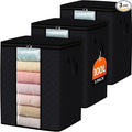 SpaceWhisper 3 Pack 100L Clothes Storage, Foldable Thick Fabric Blanket Storage by Unknown