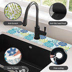 24" X 5.5" Kitchen Sink Splash Guard Faucet Mat Flora Super Absorbent Fast - Image 6