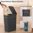3 Pack Bathroom Trash Can 2.6 Gallon Small Touchless Automatic Motion Sensor - Image 4
