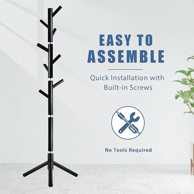 Haddockway Wooden Coat Rack Stand - Image 4