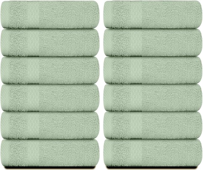 White Classic Luxury Cotton Washcloths 13x13 Inch - Image 2