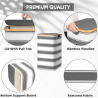 BALEINE Laundry Hamper with Lid, Tall Laundry Baskets with Bamboo Pull Handles - Image 3