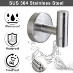 Towel Hook for Bathroom, Screw Mount Heavy Duty Wall Hooks, Stainless Steel - Image 3
