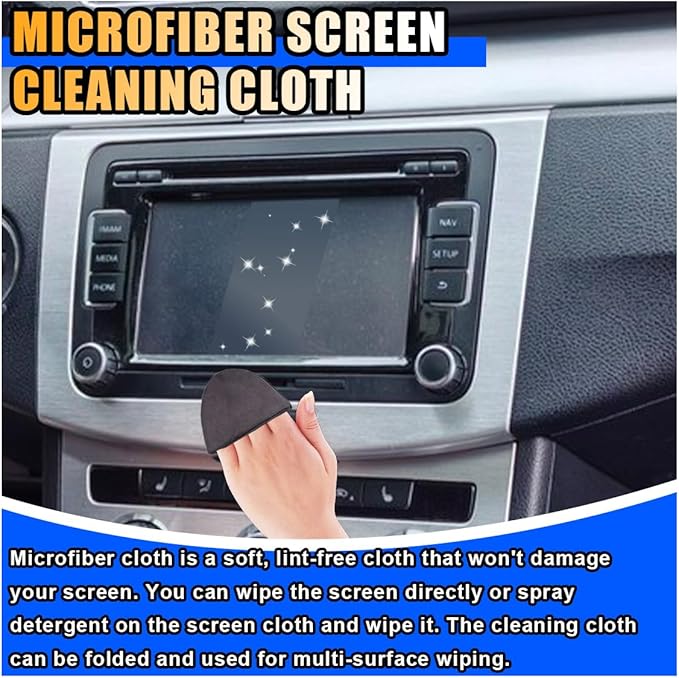 Triangle Car Touch Screen Cleaner Cloth, Microfiber Cleaning Pad Car Cleaning - Image 5