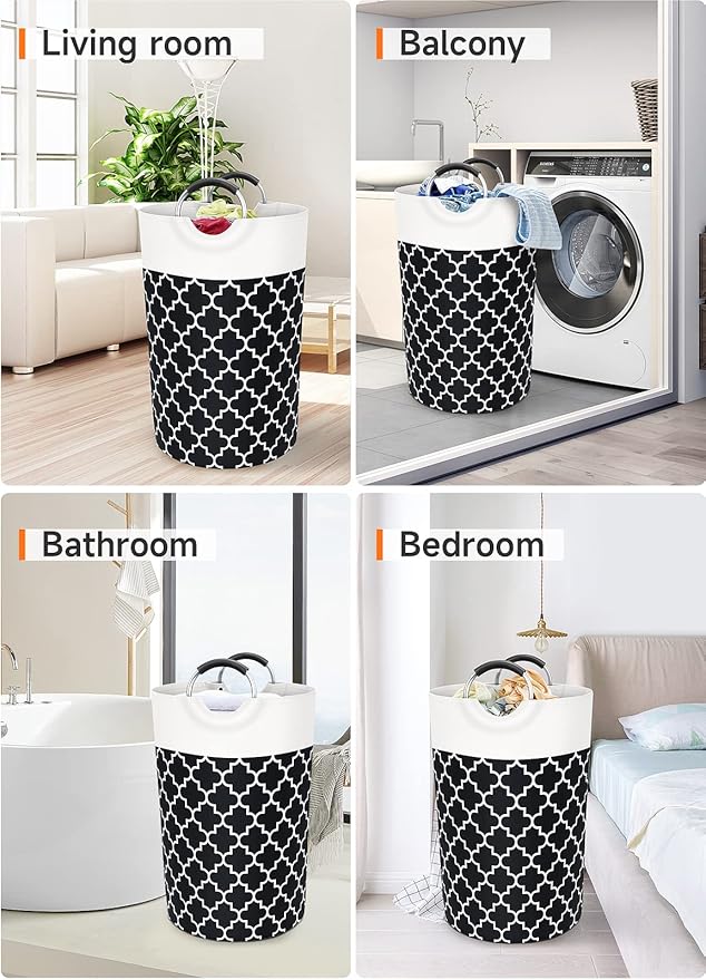 Large Laundry Basket Laundry Hamper Bag Washing Bin Clothes Bag Collapsible Tall - Image 7