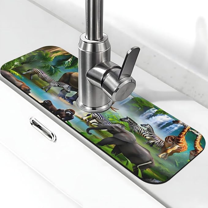 Animal Paradise Kitchen sink faucet pad, strong water absorption, anti slip by Unknown