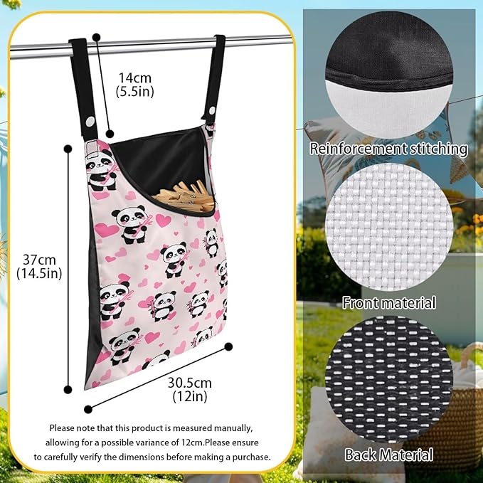 Clothes Pin Hanging Bag, Large Capacity Clothespin Bag Clothes Pin Hanging Bag - Image 6