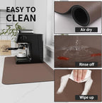 Coffee Mat - Absorbent Hide Stain Rubber Backed Dish Drying Mat - Image 4