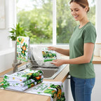 Breling Set of 6 St. Patrick's Day Kitchen Towels Shamrock Green Dish Towel - Image 5