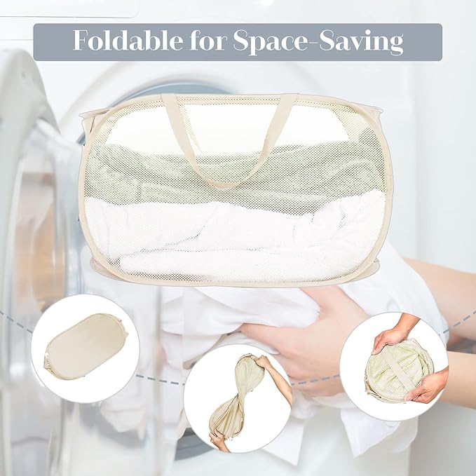 4 Pack Collapsible Laundry Baskets, Foldable Laundry Basket - Image 6