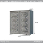 Indoor Outdoor Storage Cabinet Waterproof with Shelf,Plastic Storage Sheds Outdoor Cabinets for Patio/Garden/Backyard, Size 34.3''L*15''W*36.2''H（Gray） - Image 4