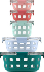 Ello Duraglass Mixed Meal Prep Sets Leak-Proof Glass Food Storage Containers by Ello