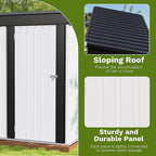 Patiowell 5x3 FT Outdoor Storage Shed, Garden Tool Shed with Sloping Roof and Lockable Door, Metal Shed for Backyard Garden Patio Lawn, White - Image 4