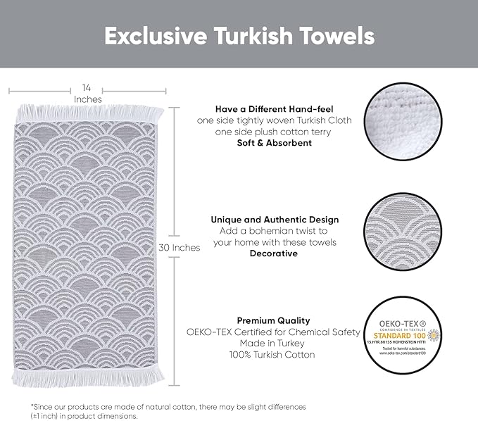 sea me at home Kitchen Towels Decorative Set of 2, Turkish Hand Towels - Image 2