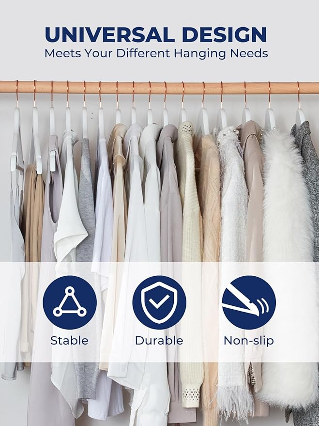 Smartor White Wooden Hangers 20 Pack, Solid Wood Coat Hanger - Image 2