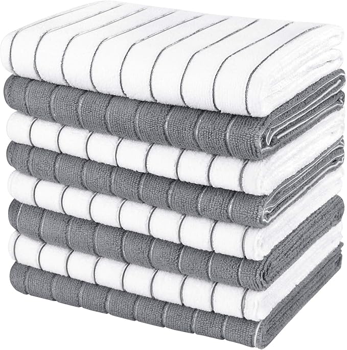 AIDEA Kitchen Towels-8PK, Super Soft and Absorbent Drying Towels by AIDEAHOME