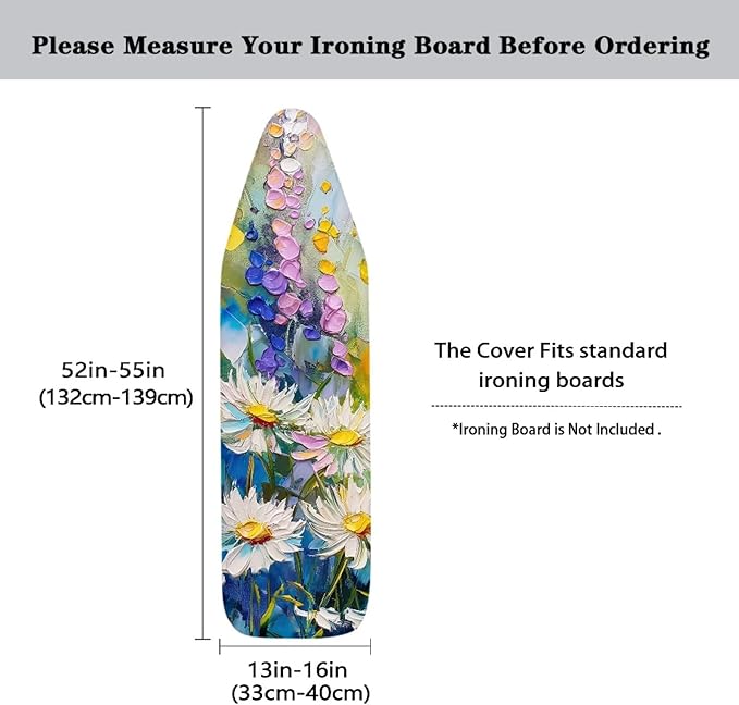 Daisy Painting Ironing Board Cover and Pad Standard Size Lightweight Ironing Pad - Image 5