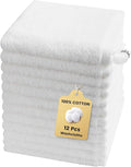 SEMAXE 100% Cotton Washcloths 12-Pack, 13 × 13 Inch Soft Luxury Face Towels – by SEMAXE