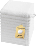 SEMAXE 100% Cotton Washcloths 12-Pack, 13 × 13 Inch Soft Luxury Face Towels – by SEMAXE