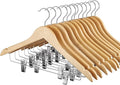 HOUSE DAY 12 Pack High-Grade Wooden Suit Hangers Skirt Hangers by HOUSEDAY