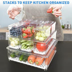 POMEAT 10 Pack Fridge Organizer, Stackable Refrigerator Organizer Bins - Image 4