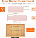 Lifewit 9 Pack Drawer Dividers 4" High 28-43.5cm/11-17" Adjustable Drawer - Image 2