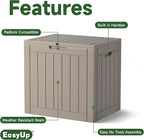 EasyUp 35 Gallon Resin Deck Box Waterproof, UV Resistant Outdoor Storage Box for Delivery, Patio, Garden, and Porch,Striped Gray - Image 3