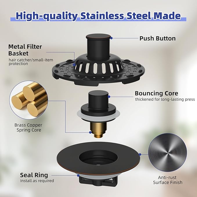 Metal 2 Pack Bathtub Drain Stopper - Image 8