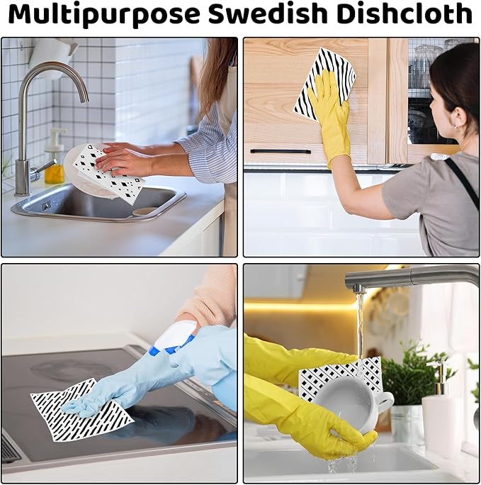 6 Pack Swedish Dishcloths for Kitchen, Swedish Rags Dish Towels - Image 7