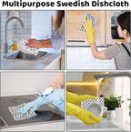 6 Pack Swedish Dishcloths for Kitchen, Swedish Rags Dish Towels - Image 7