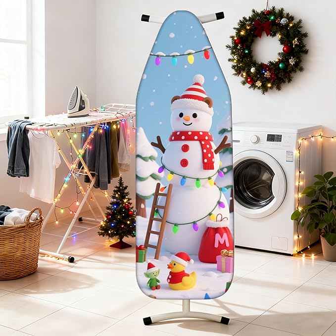 Nuxovilar Ironing Board Cover Winter Snowman Pattern Polyester 15x54 Inches - Image 2